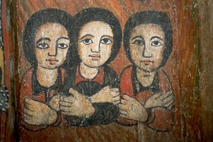 壁画（フレスコ画）のディテール 作： School Ethiopian