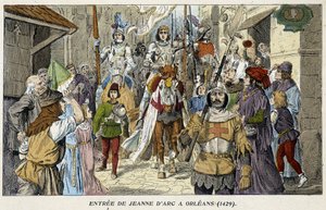 ジャンヌ・ダルクのオルレアンへの入場（1429年）。 作： School French