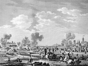 フランス革命と反革命勢力の到来：1792年11月6日のジャンマプにおけるフランス革命派のベルギーのオーストリア軍に対する勝利。パリ、革命史研究所の図書館