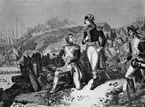 1793年12月のトゥーロン包囲戦でナポレオン・ボナパルトに手紙を書くアブランテス公爵ジャン・アンドーシュ・ジュノ将軍（1771-1813）。トゥーロン包囲戦でのジュノとナポレオン・ボナパルト将軍