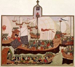 ハーレー 4379 f.60v フランスの歴史家フィリップ・ド・コミネス (1445-1509) のためにパリでジャン・フロワサール (c.1333-c.1404) によって実行されたバーバリーへのブルボン公の遠征 (ファクシミリ)