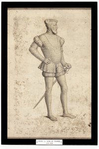 フランス国王アンリ2世（鉛筆・水彩・紙 作： School French