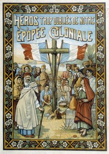 植民地時代の忘れられたヒーローたち：植民地化の寓話的デッサン 作： School French
