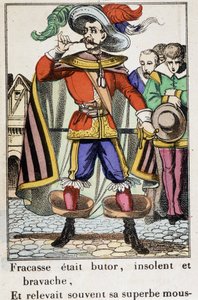 キャプテン・フラカス - エピナル画像 「Fracasse etait butor...」Theophile Gautier（1811-1872）の小説。 作： School French