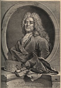 ニコラ・ド・ラルジリエール（ラルジリエ）（1656-1746）の肖像 フランスの画家 グースランの絵の後にデュプイが彫ったもの
