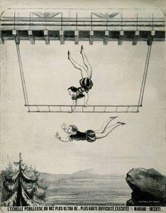 危険なハシゴをするトラペジストたち。 作： School French