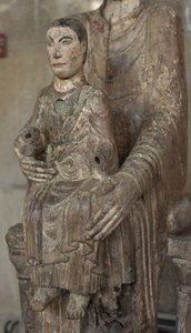 聖母子像（木製塗装 作： School French