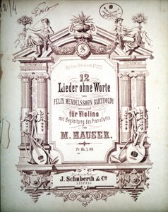 フェリックス・メンデルスゾーンのピアノ伴奏による12の無言歌集（リトグラフ 作： School German