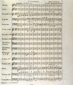 フェリックス・メンデルスゾーン作曲「パウルス」作品36の楽譜の1ページ目（リトグラフ版 作： School German