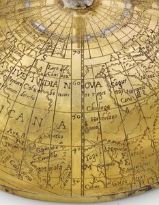 希少な大陸の地球儀カップ、北ドイツまたはフランドル、1600年頃（シルバーギルト）（438767の詳細 作： School German