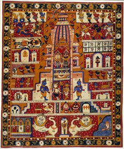 MS Or 3721 を追加 ジャガンナート寺院の図、1930 年頃 (紙に水彩) 作： School Indian