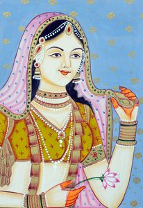ジョダ・バイの細密画 作： School Indian