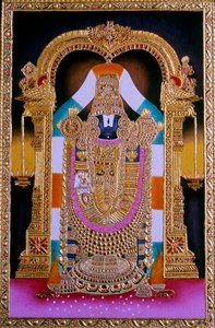 ティルパティ・バラジ神の細密画、インド 作： School Indian