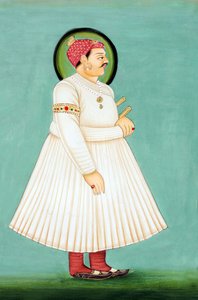 ジャイプール、マハラジャ・サワイ・イシュワリ・シンの細密画 作： School Indian
