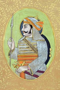 マハラナ・プラタップ・シンの細密画 作： School Indian