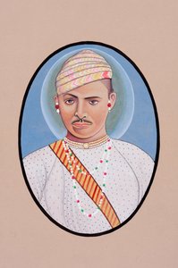 マハラオ・ウメッド・シンの細密画 作： School Indian