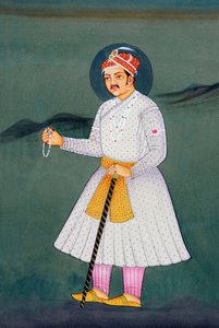 ムガル帝国皇帝アクバルの細密画 作： School Indian