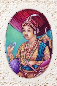 ムガル帝国皇帝アクバルの細密画 作： School Indian