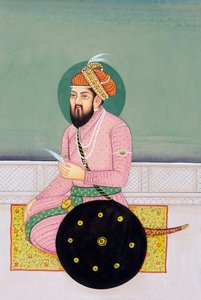 ムガール帝国皇帝バーブルの細密画 作： School Indian