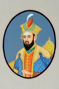 ムガール帝国皇帝バーブルの細密画 作： School Indian