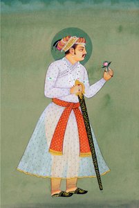 ムガル皇帝ジャハーンギールの細密画 作： School Indian