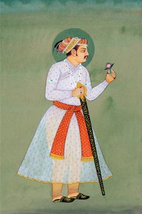 ムガル皇帝ジャハーンギールの細密画 作： School Indian