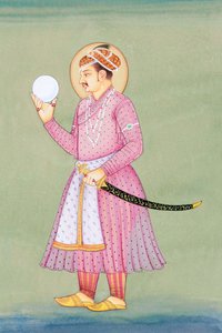 ムガル皇帝ジャハーンギールの細密画 作： School Indian
