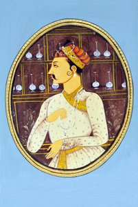 ムガル帝国皇帝アクバルの細密画 インド・アジア 作： School Indian
