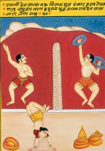 紙に描かれた細密画、デヴ・シャカ、ナトドワラ・スクール 作： School Indian