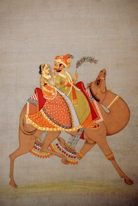 紙に描かれた細密画、ダラ・マル、ラジャスタン、インド