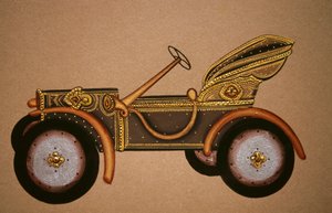 旧王室車模様の絵画、インド 作： School Indian
