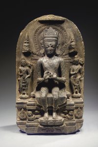 王冠仏、北東インドのパラスタイルの石碑 作： School Indian
