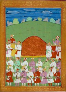 スルタンの妾たちの駕籠、シャー・アレムの宮廷。Niccolo Manucci（1638-1717）の「History of India from Tamertante to Orangreyb」に掲載されているインドとペルシャの細密画。BN、パリ。