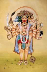 ハヌマーン神ミニチュア絵画・紙 作： School Indian