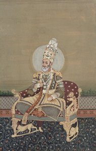バハードゥル・シャー2世（1775-1862）の肖像 作： School Indian