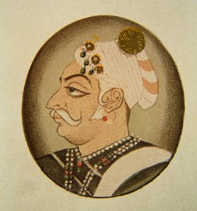 マハラジャ・バートプール・バダム・シンの肖像（インド、ラジャスタン州 作： School Indian