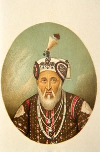 ムガル帝国皇帝アクバル・シャーの肖像、インド 作： School Indian