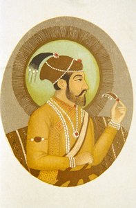 ムガル皇帝アウラングゼーブの肖像（インド 作： School Indian