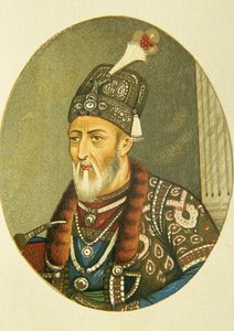 ムガル皇帝バハードゥル・シャー1世の肖像（インド 作： School Indian