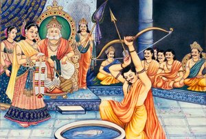 象牙に描かれたスワヤンヴァル細密画 作： School Indian