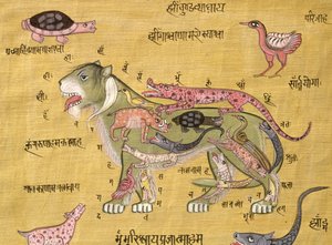 タントラ図（紙にガッシュと水彩） 作： School Indian