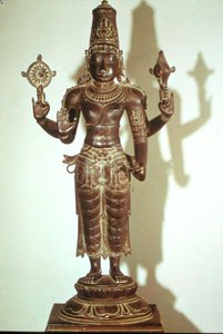 ヴィシュヌ（南インド）（ブロンズ 作： School Indian