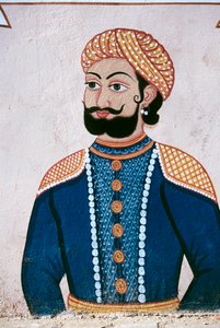 インド、ラジャスタン州ジャイプールのラージプート貴族の壁画