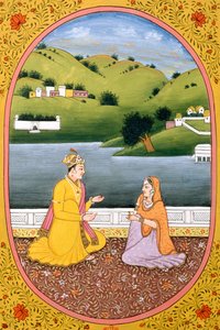 ヒンズー教の月、カルティク（インド）の年間カレンダーと絵画 作： School Indian
