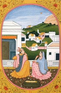 ヒンドゥー暦パウシュの月の絵と絵画、インド 作： School Indian