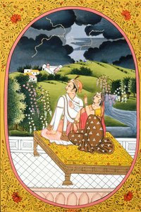 ヒンドゥー暦シュラヴァン月（インド）の絵と絵画 作： School Indian
