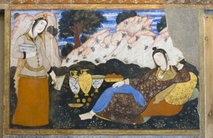 チェヘル ソトゥーン パレス、エスファハーン、イランでフレッシュ 作： School Iranian