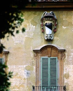 ヴィッラ・ラ・ピエトラの南側ファサードの詳細（写真） 作： School Italian