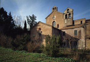 サン・ヴィンチェンツォとサン・アナスタシオの教会の外観（トレ・フォンターネ） (Chiesa dei Santi Vincenzo e Anastasio alle Tre Fontane) (Exterior view of church of St Vincenzo e Anastasio, abbazia delle Tre Fontane) 625-1 作： School Italian