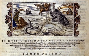 ルドヴィコ・アリオスト（1474〜1533）の騎士道詩「猛きローランド」の場面 X L